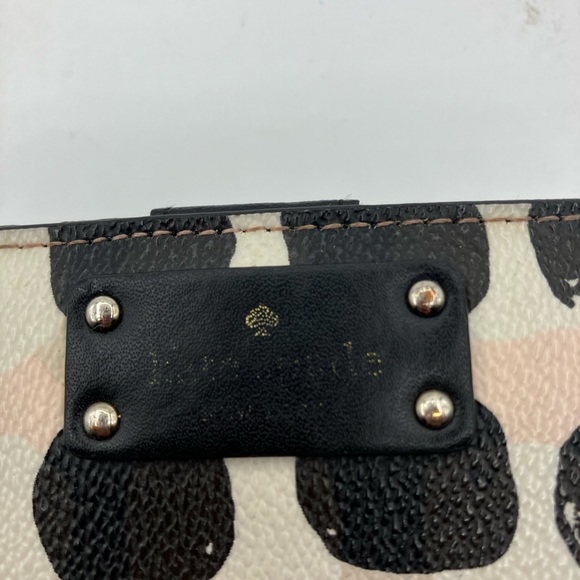 KATE SPADE Leather Patterned Wallet White Black Pink - Picture 2 of 14